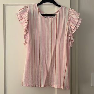 Striped top with sleeve detailing